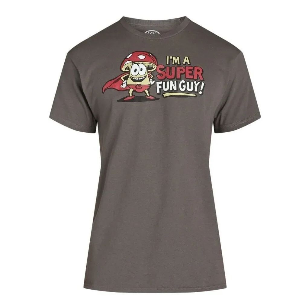 Funny Mushroom T-shirt Graphic Tee Men’s 2XL Short Sleeve I'm a‎ Super Fun Guy!
